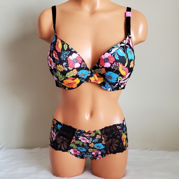PINK Victoria's Secret Other - VS PINK PUSH-UP BRA 36D + HIPSTER PANTY SIZE L